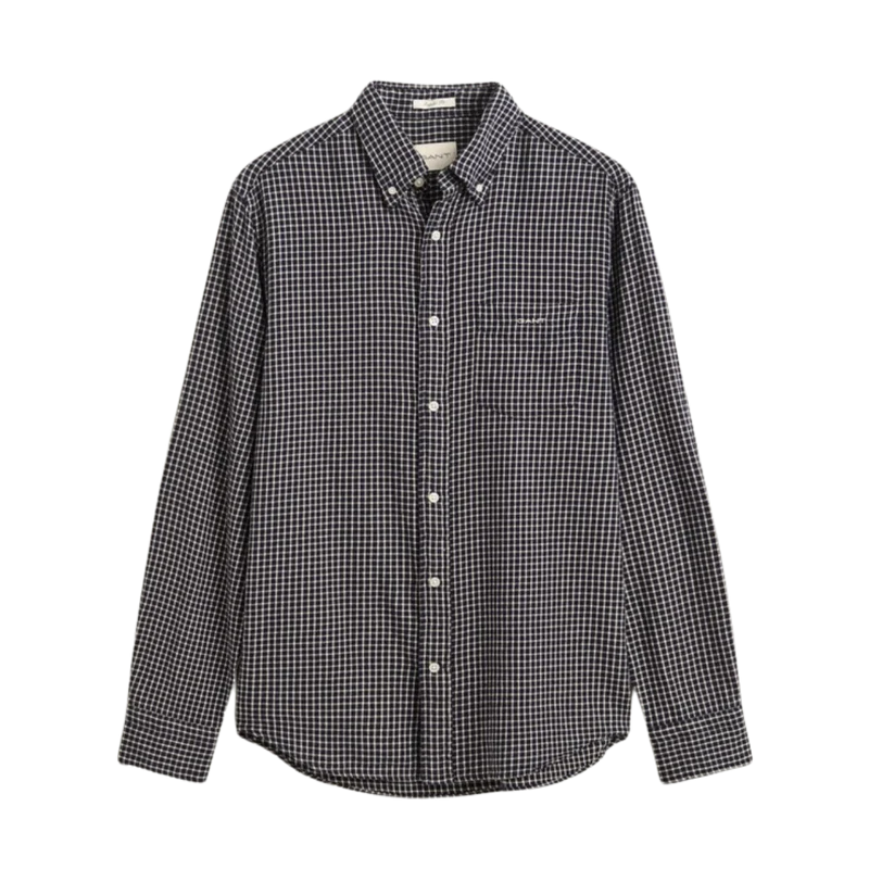 Reg Windblown Flannel Check Shirt - Evening Blue