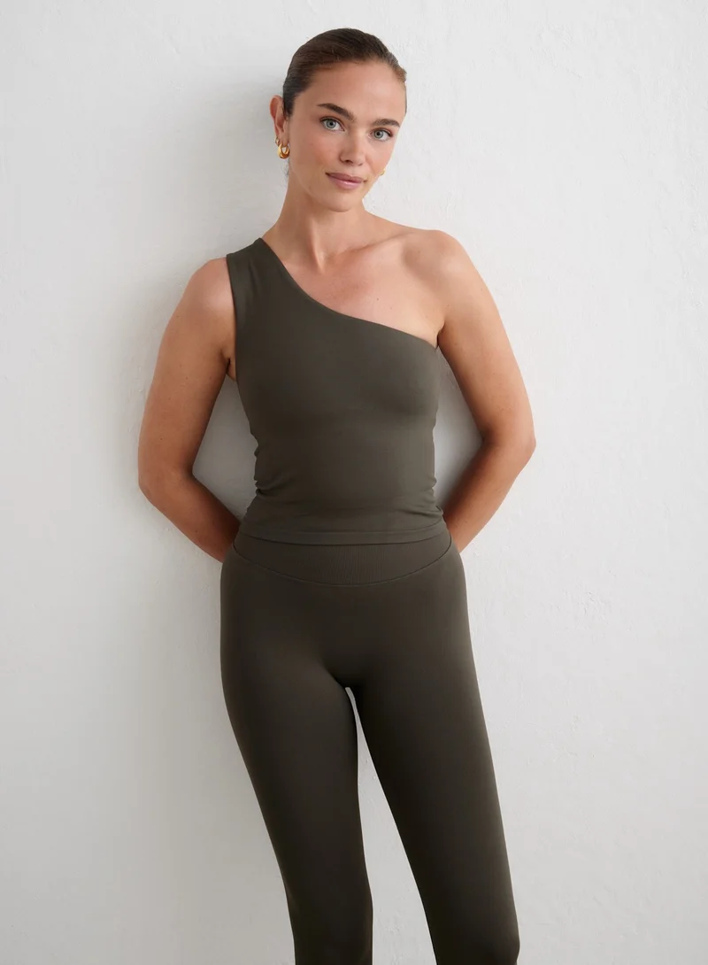 Dark Ivy Shape Seamless One Shoulder Bralette