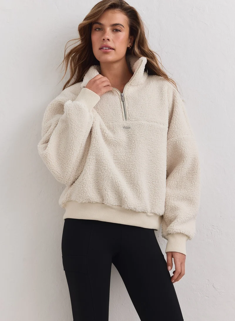 Cream Pile Half Zip