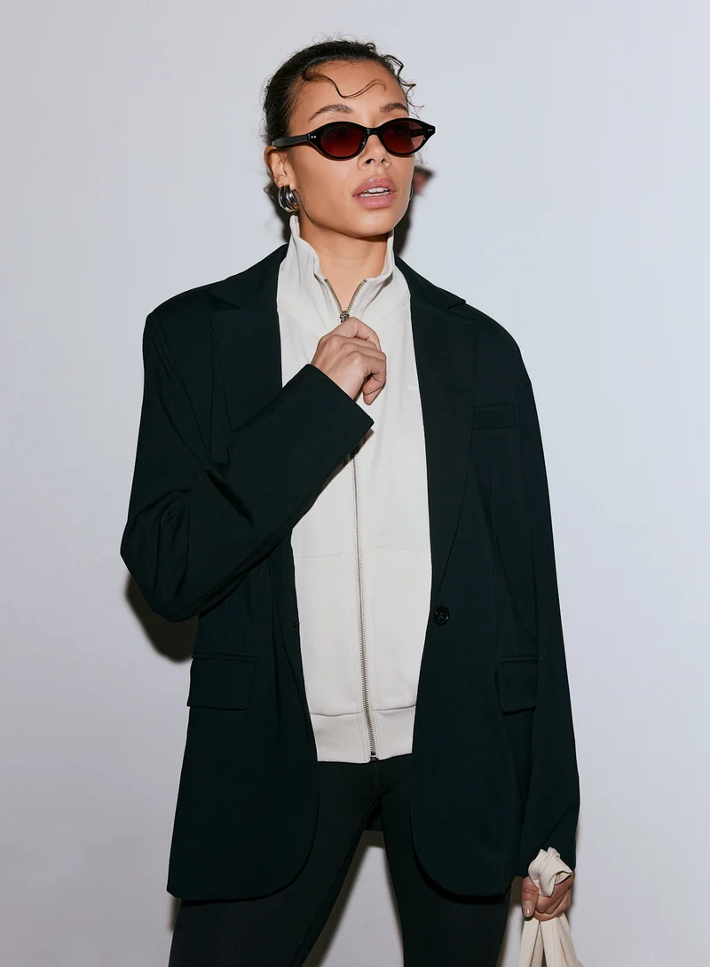 Black Luxe Relaxed Blazer