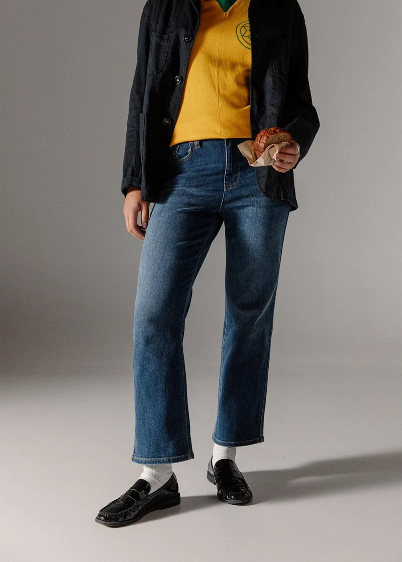 Performance Denim+ High Rise Straight - Blue Maize
