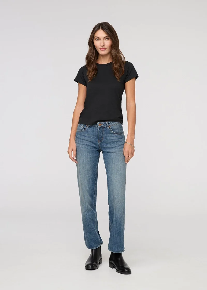 Performance Denim Mid Rise Straight - Blue Ash