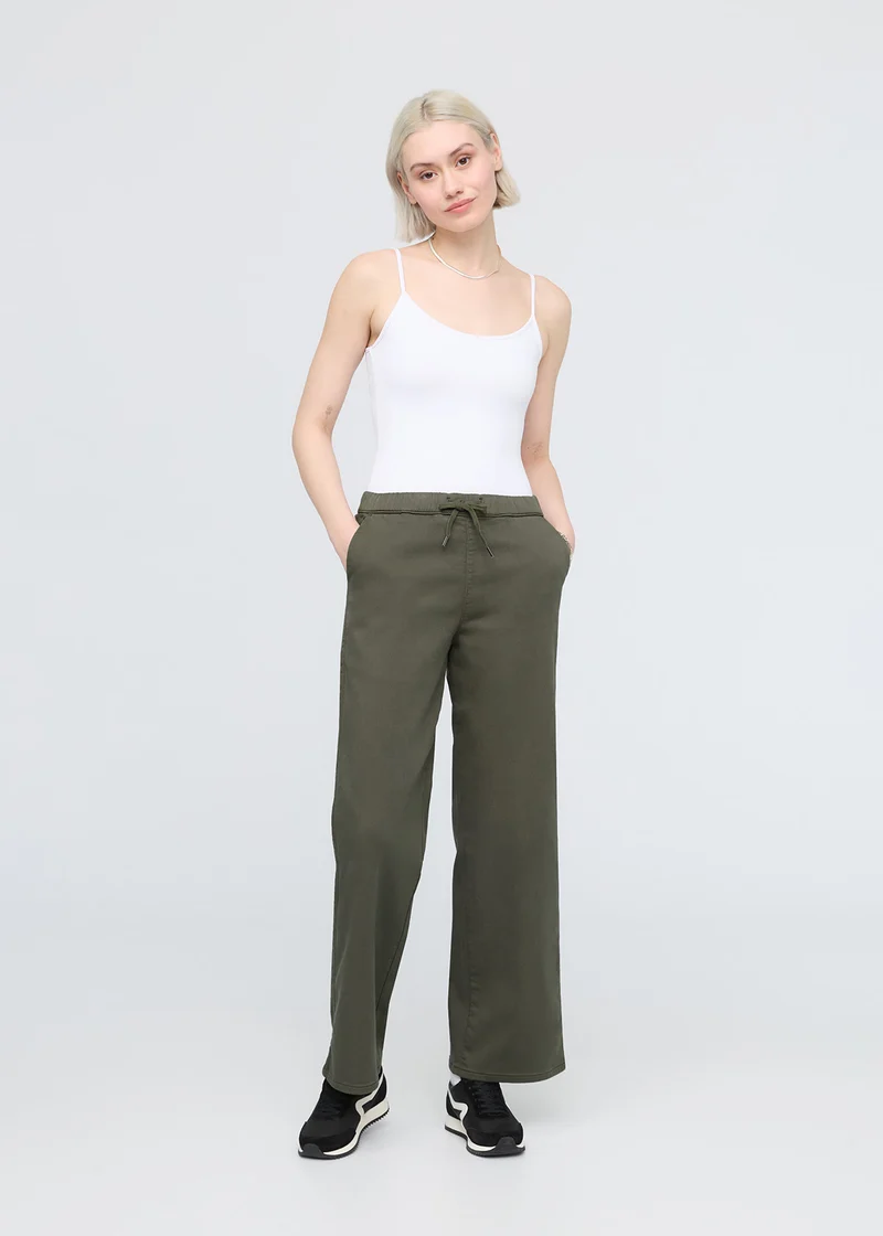 No Sweat Wide Leg Pant - Thyme