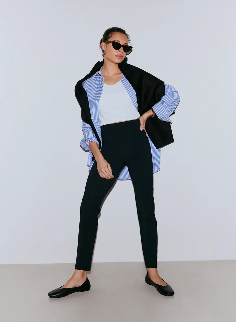 Black Luxe Pintuck pants