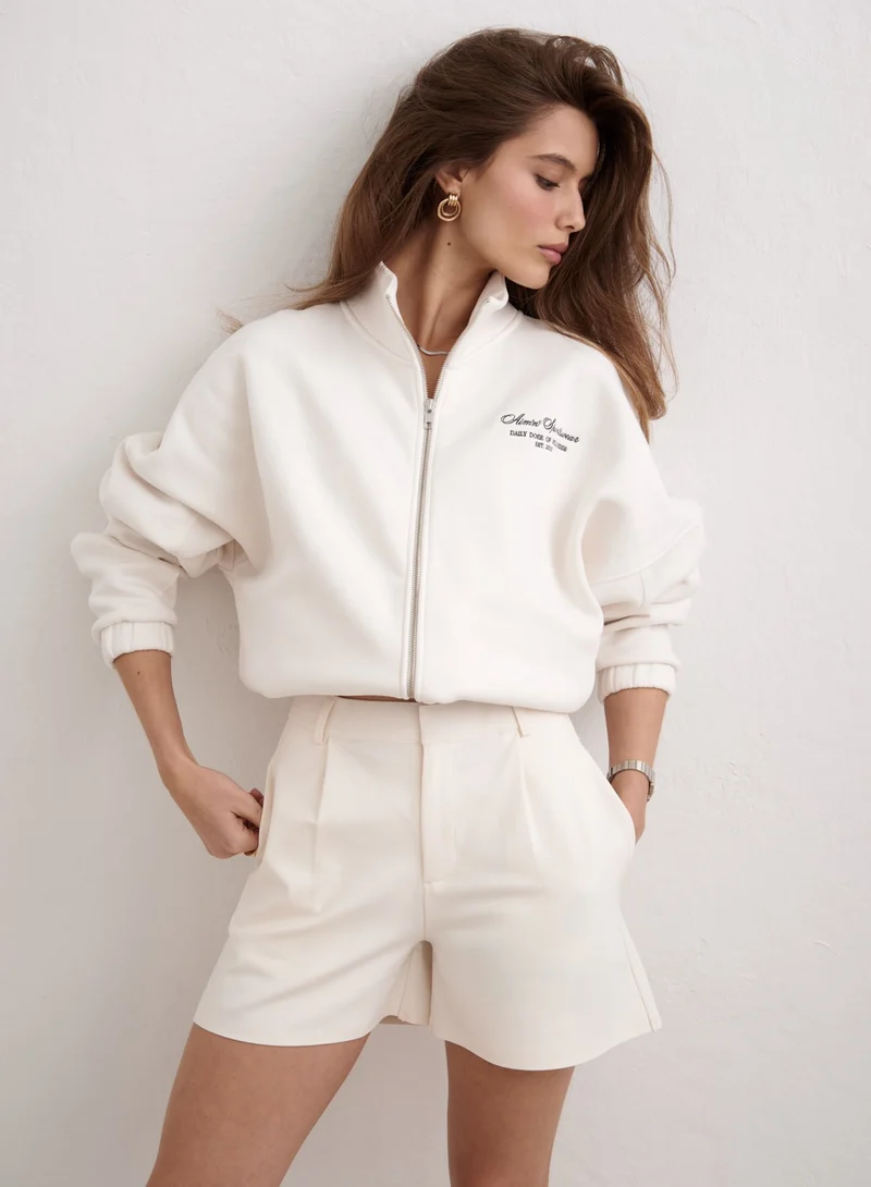 Off White Luxe Bermuda Shorts