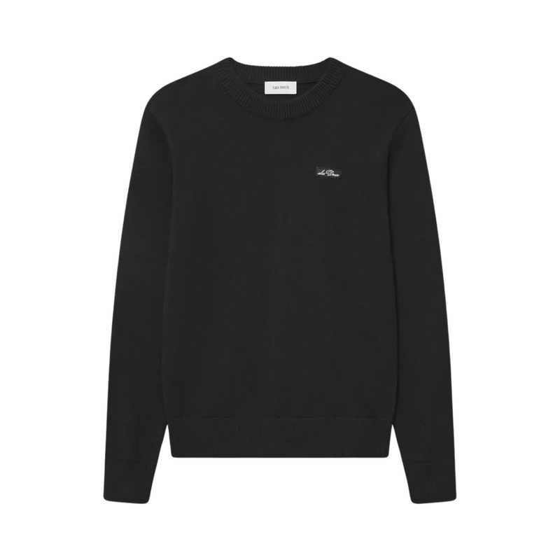 Gary Patch Crewneck Knit - Black