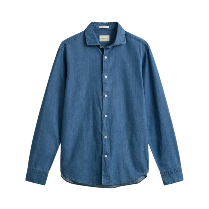 Indigo Twill Shirt - 980 Semi Light Blue