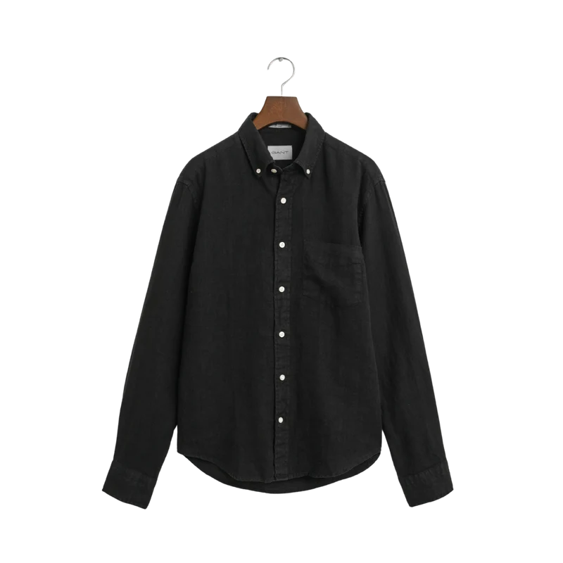 Gmnt Dyed Linen Shirt - Black