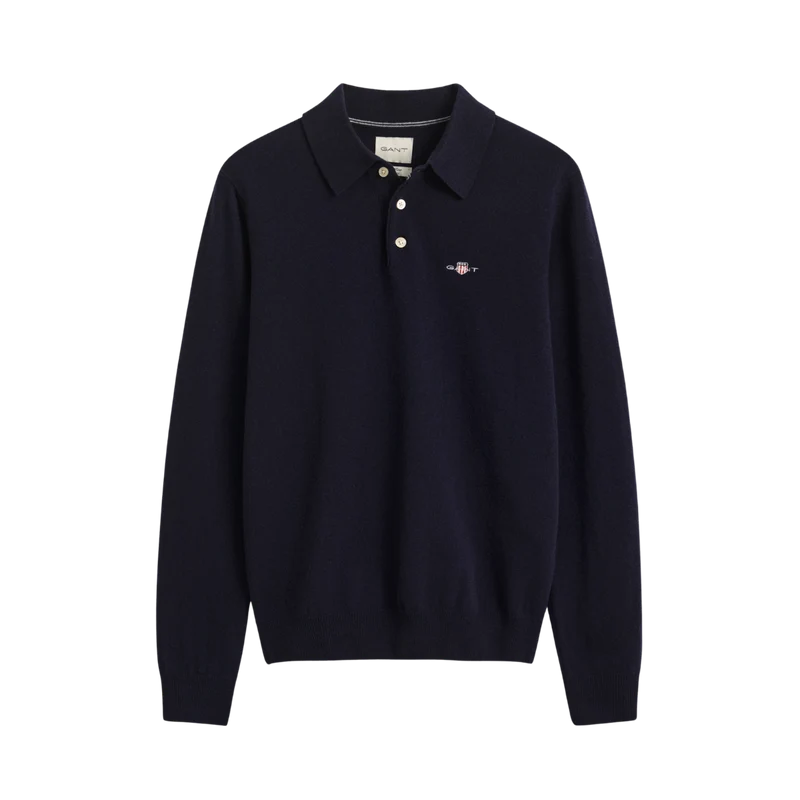 Superfine Lambswool Polo - Marine