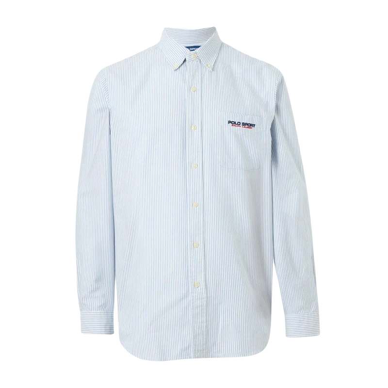 Woven Sport Shirt - Med Blue White