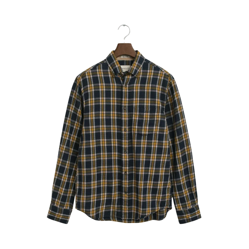 Windblown Flannel Check Shirt - Evening Blue