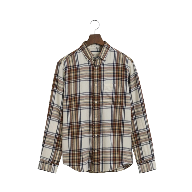 Windblown Flannel Check Shirt - Cream