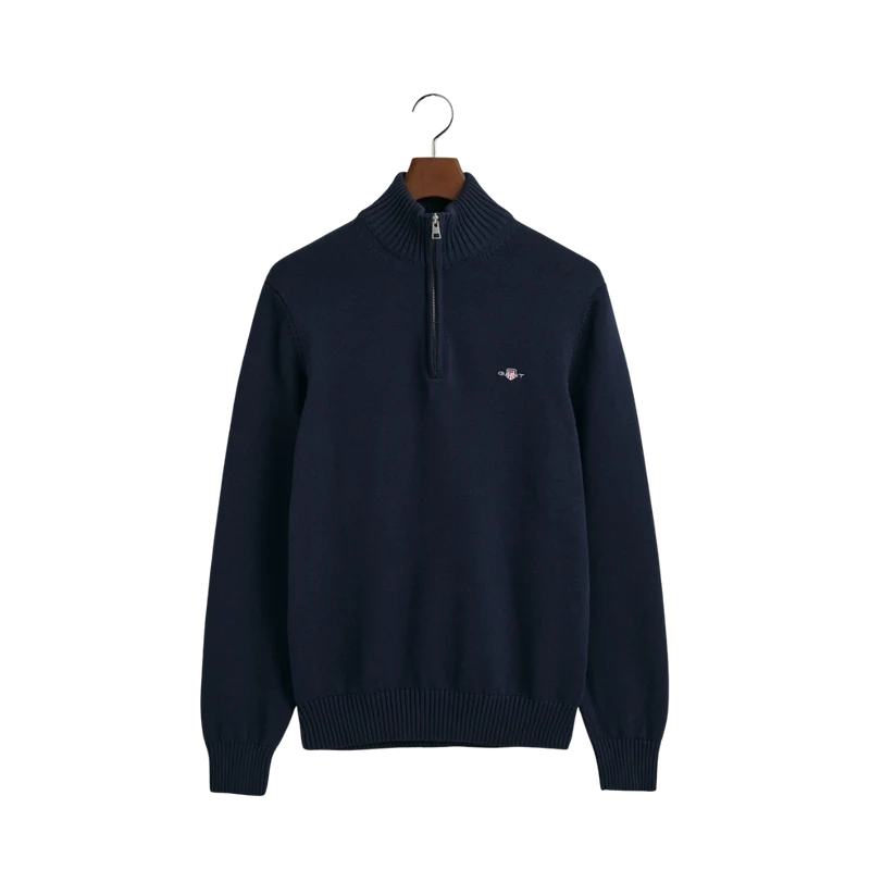 Casual Cotton Halfzip - Evening Blue