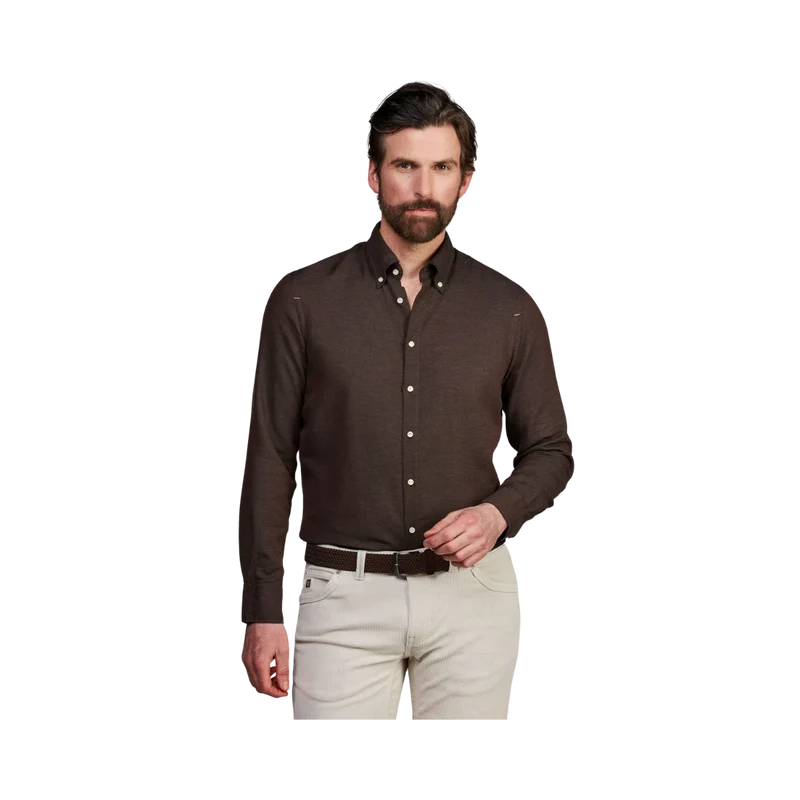 Solid Flanel Shirt - Brown