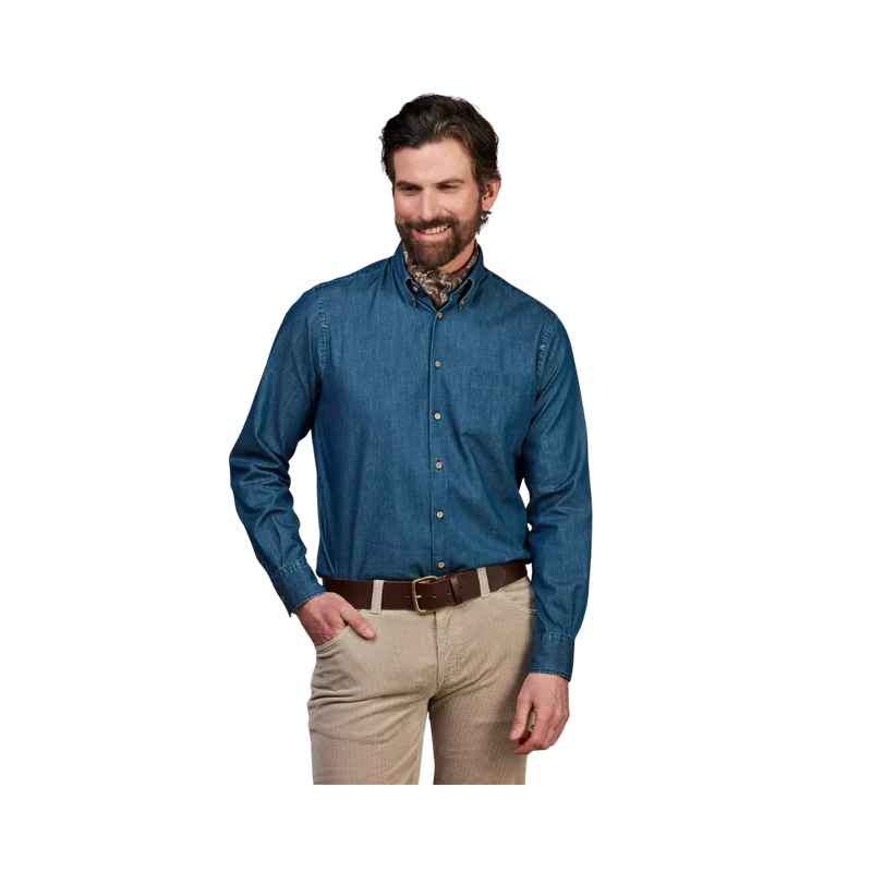 Teo Slub Denim Shirt - Blue