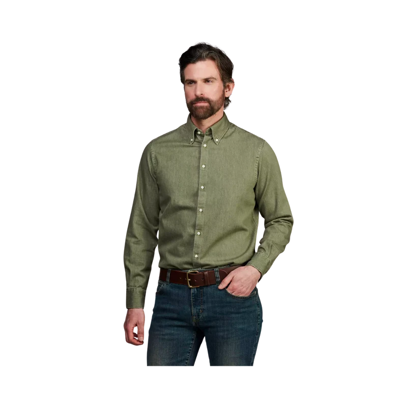 Zac Clrd Twill Denim Shirt - Olive Green