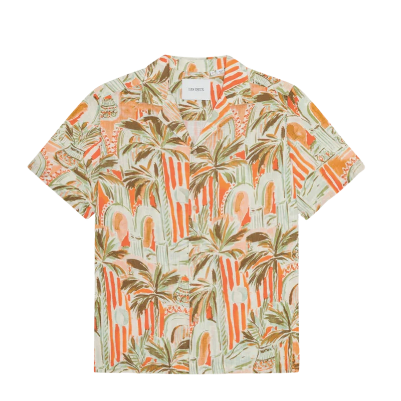 Palm AOP SS Shirt - Raw Sienna Orange