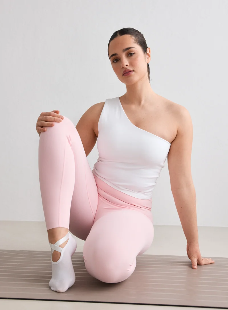 White Shape Seamless One Shoulder Bralette