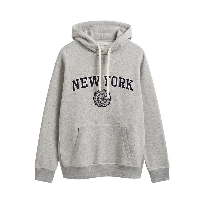 Graphic Sweat Hoodie - Grey Melange