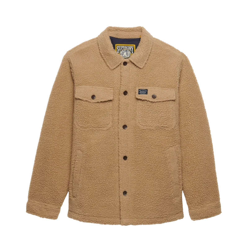 Retro Fleece Overshirt - Classic Tan Brown