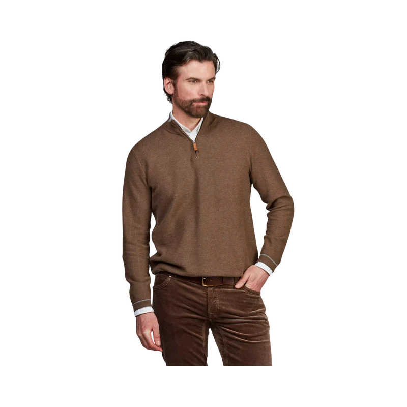 Half Zip Structure Knit - Brown