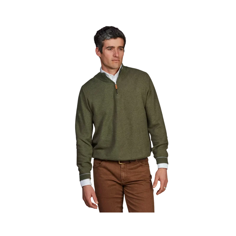 Half Zip Structure Knit - Green