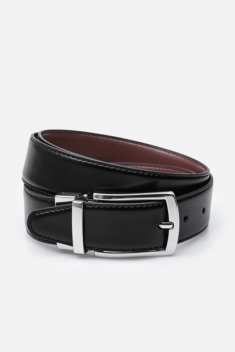 BELT DOUBLE BLACK/BROWN NICKLE 3.5CM