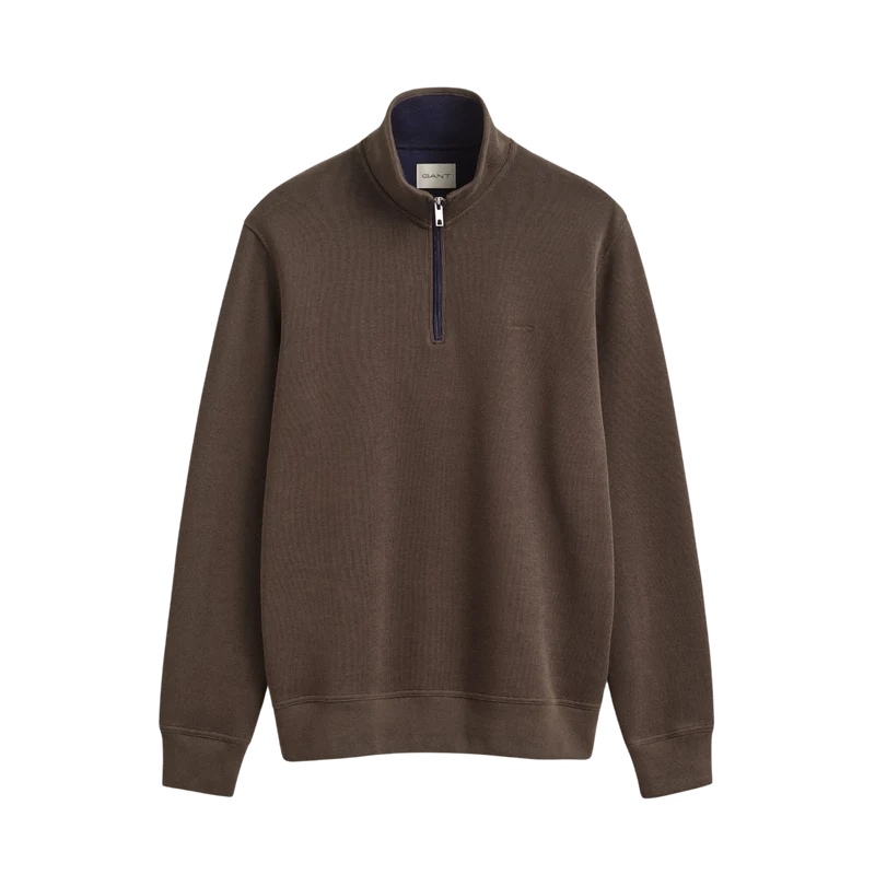 Sacker Rib Half Zip - Shadow Brown