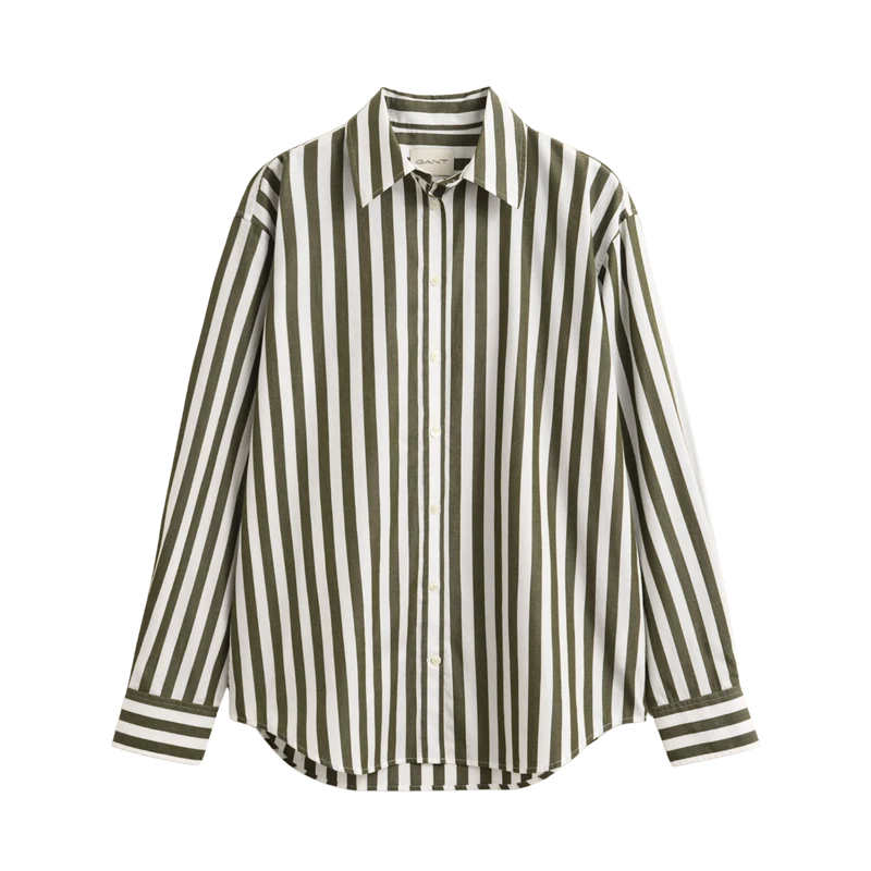Rel Striped Classic Poplin Shirt - Country Green