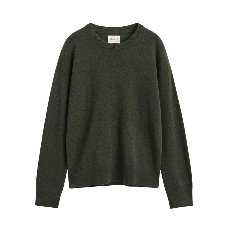 Superfine Lambswool C-Neck - Mossy Green