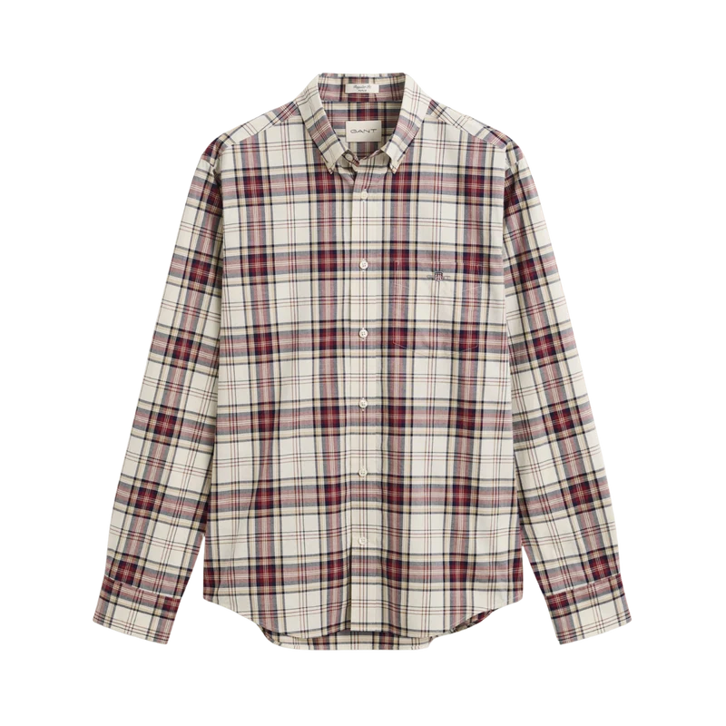 Reg Poplin Check Shirt - Deep Grape Wine