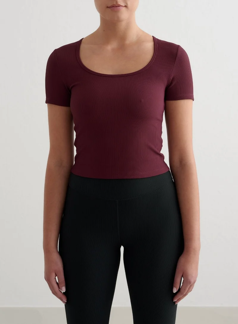 Cherry Ribbed Performance Short Sleeve