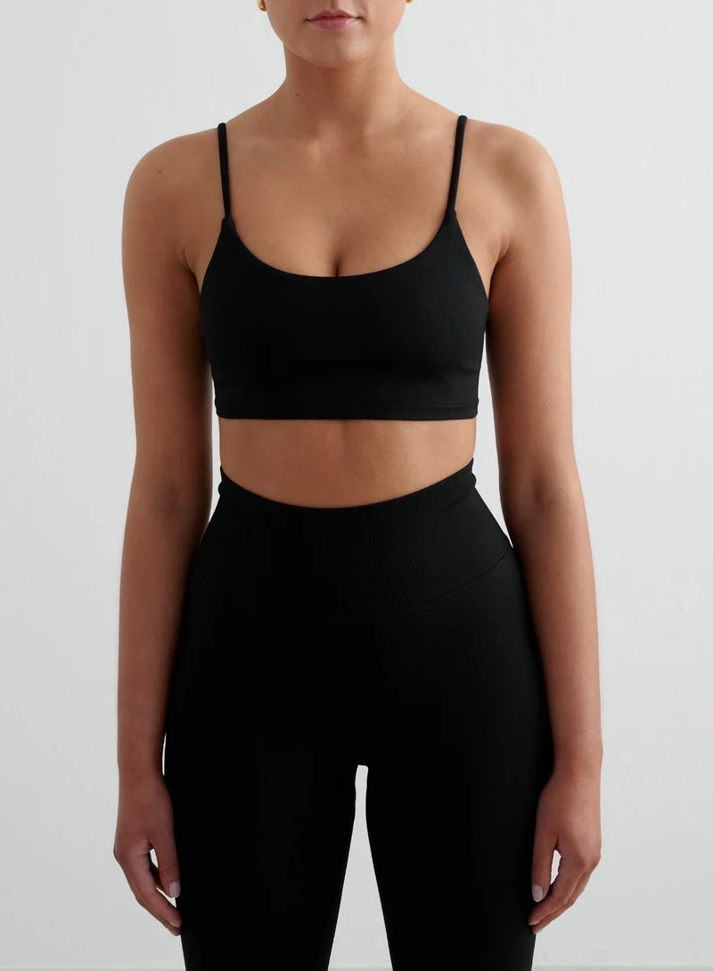 Black Shape Seamless Strap Bra