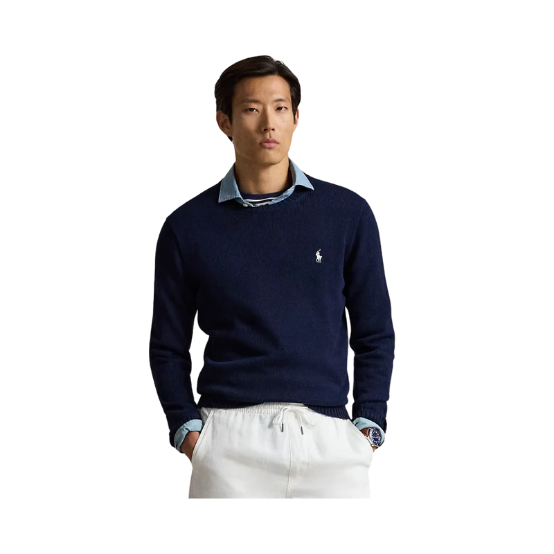 Cotton Crewneck Sweater - Hunter Navy