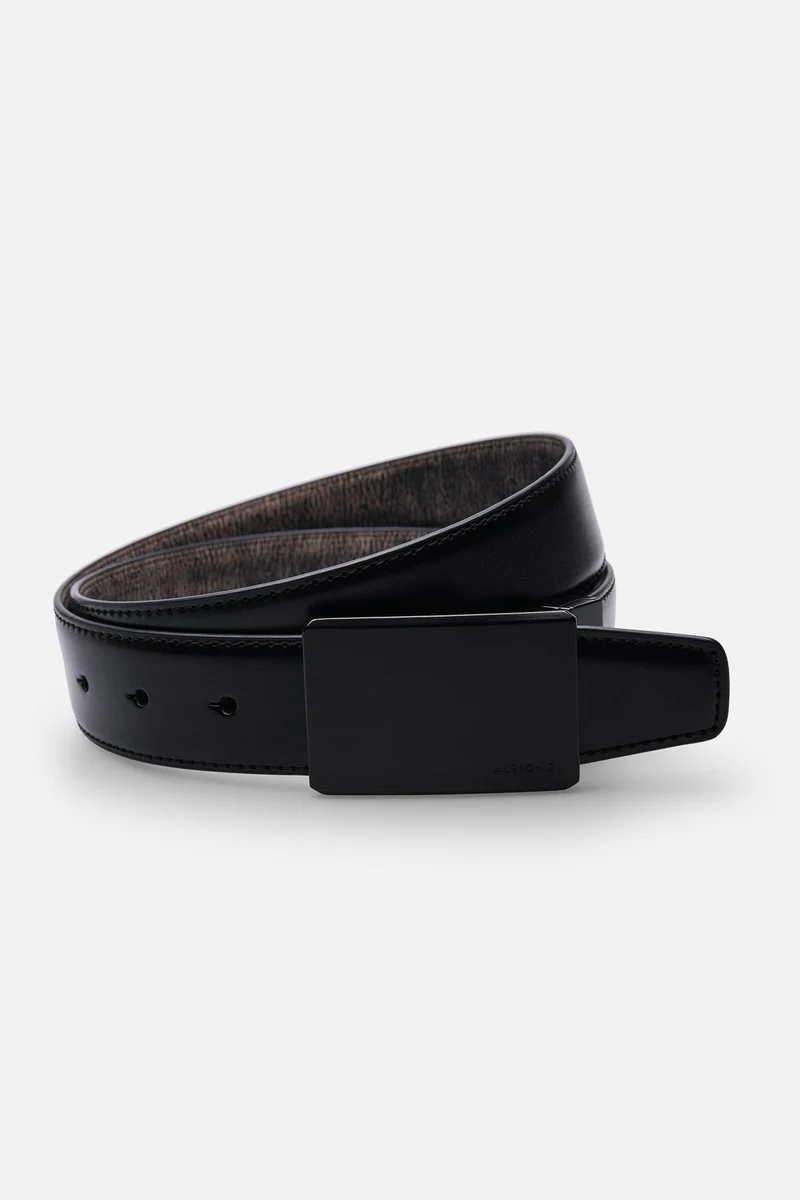BELT ZKM93340 3,5 CM BLACK/TAUPE MATT GUN