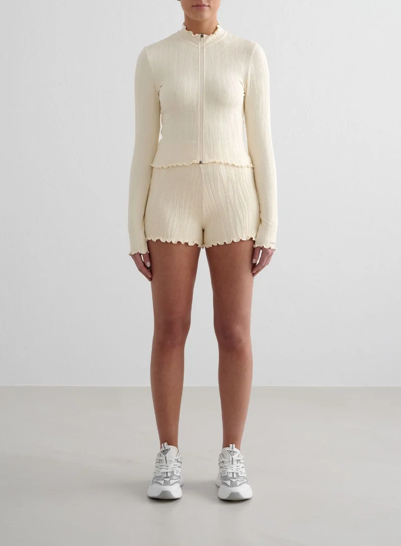 Almond White Tulip Shorts
