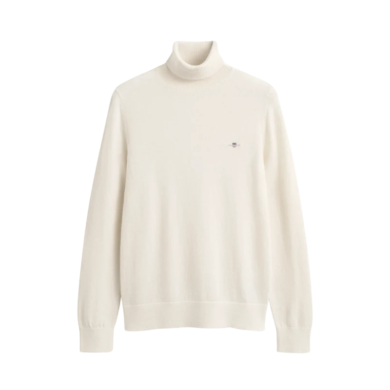 Wool Cotton Turtleneck - Cream