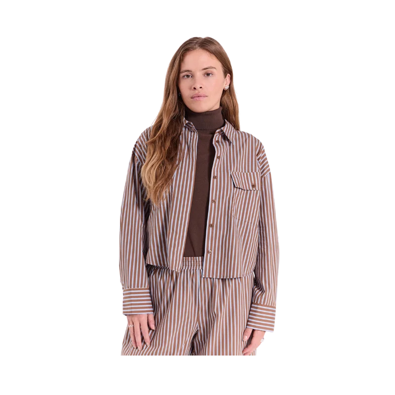 Evine Shirt - Light Brown Stripe