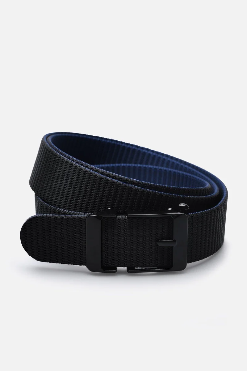 BELT ZKW0454 3,65 CM BLACK/NAVY MATT BLACK