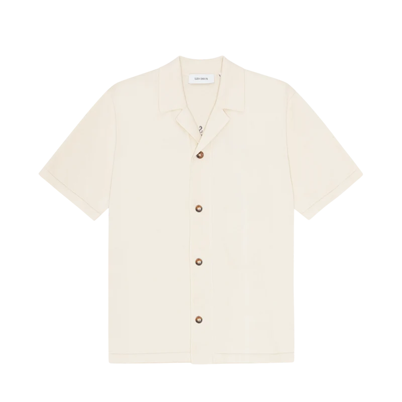 Emmett Globe Knitted SS Shirt - Ivory
