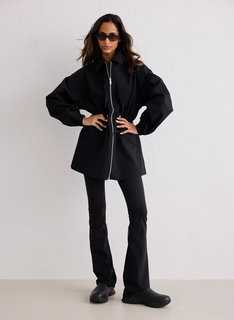Black Waterproof Zip Jacket
