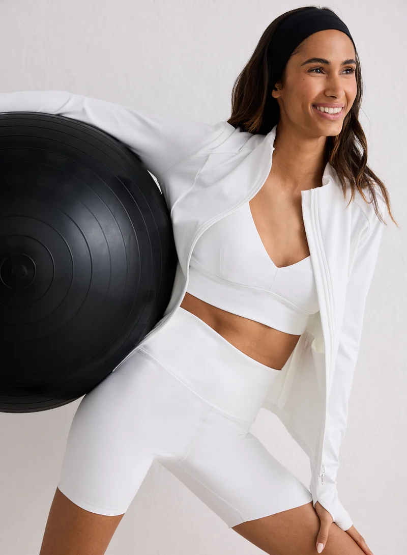 White Sense Midi Biker Shorts