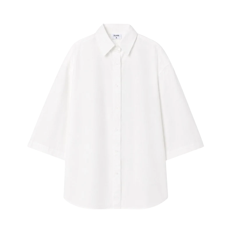 Oversized Short Sleeve Shirt - White