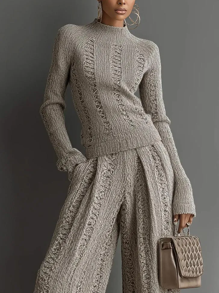 Casual Turtleneck Knitted Pullover Sweater