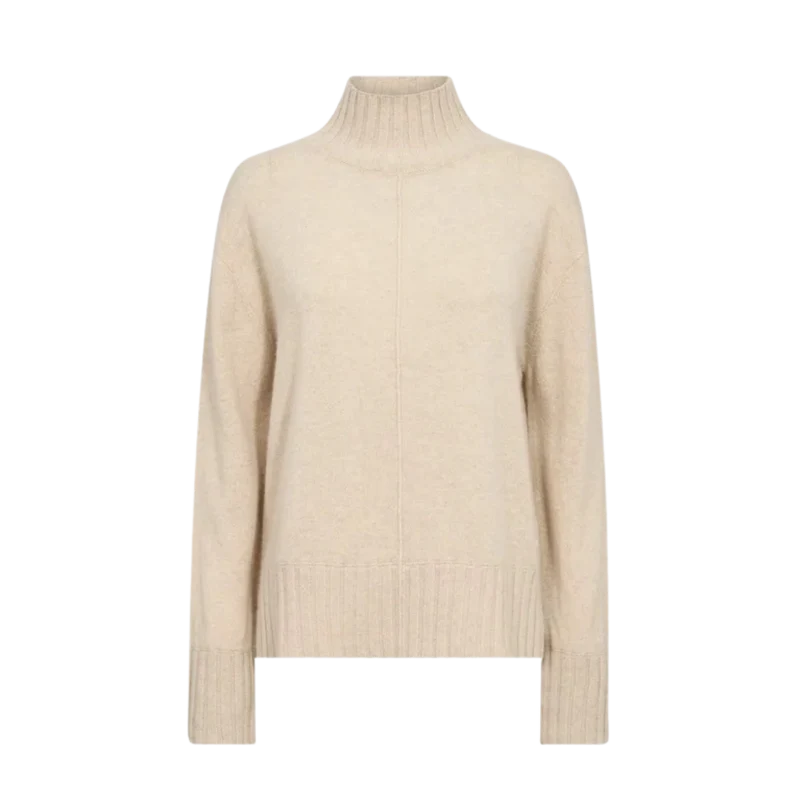 MMAima Cashmere Highneck Knit - Oxford Tan