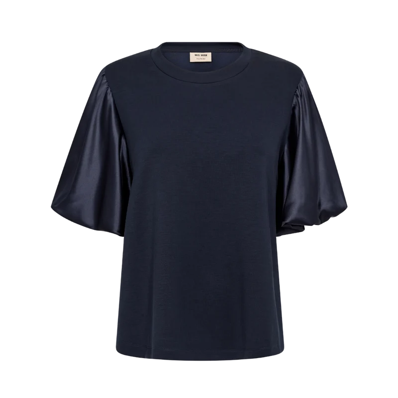 MMDuba O-SS Satin Sweatshirt - Salute Navy
