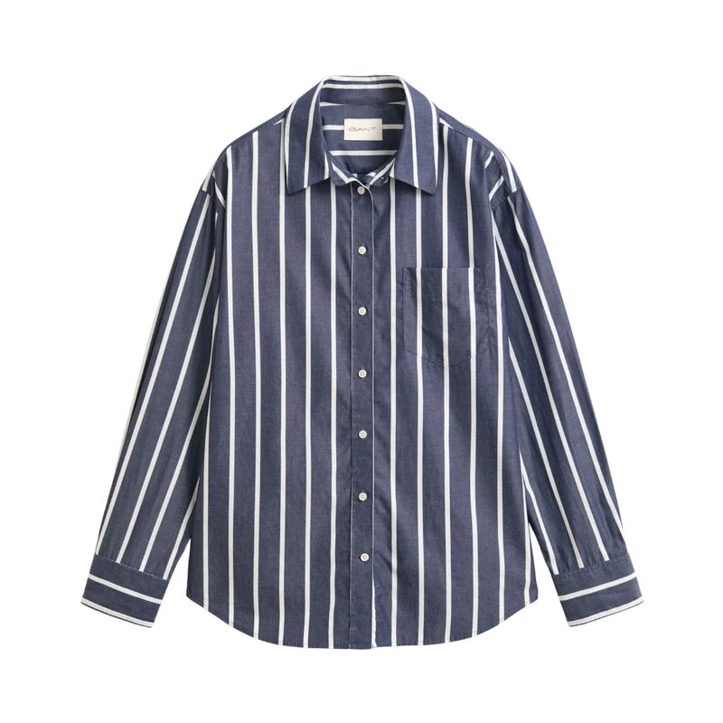 Rel Classic Poplin Stripe Shirt - Evening Blue