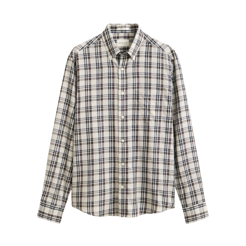 Reg Twill Check Shirt - Sand