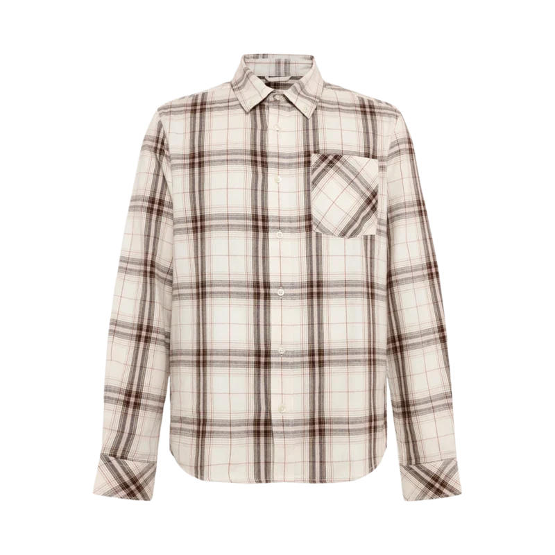 Dune Regular Check Flannel Shirt - Creme Check