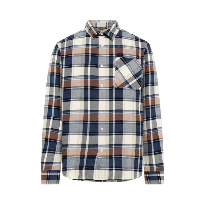 Dune Regular Checked Flannel Shirt - Navy